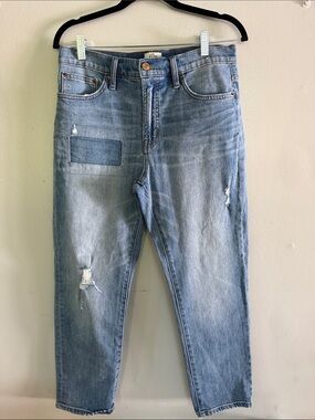 J. Crew Relaxed Light Blue Men’s Jeans with Patch Detail